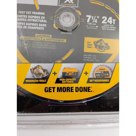DeWALT 71/4" 24T FAST CUT Framing Saw Blades DWAXR3724 - TB7OCP lot of 2 - Picture 8 of 16